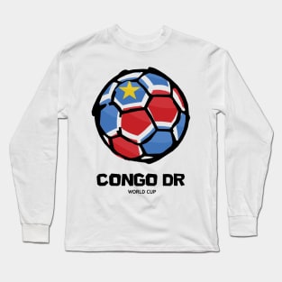 Congo DR Football Country Flag Long Sleeve T-Shirt